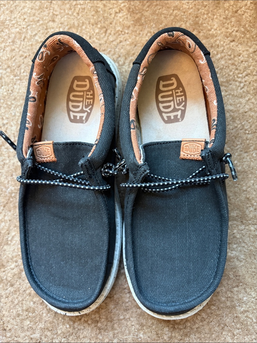 Hey Dude Boys' Black Canvas Slip-On Shoes